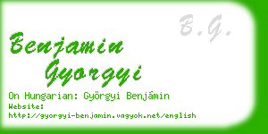 benjamin gyorgyi business card