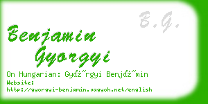 benjamin gyorgyi business card